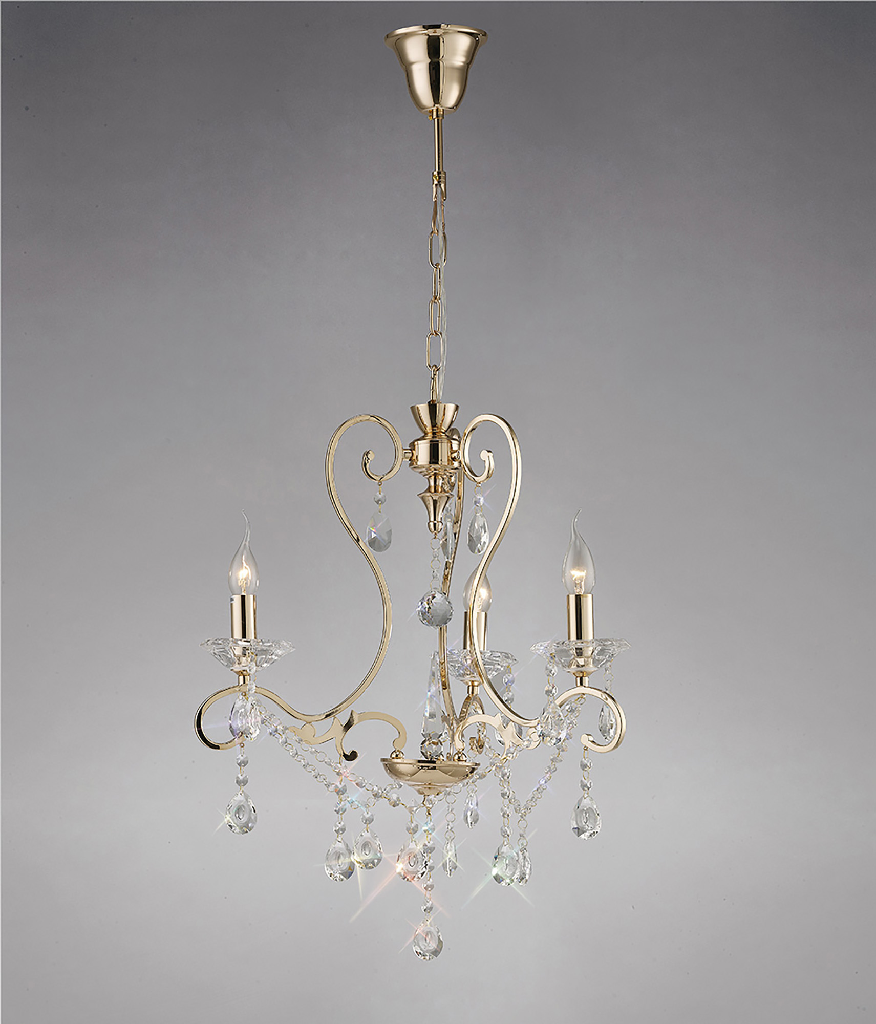 IL32063  Vela Crystal Pendant 3 Light French Gold